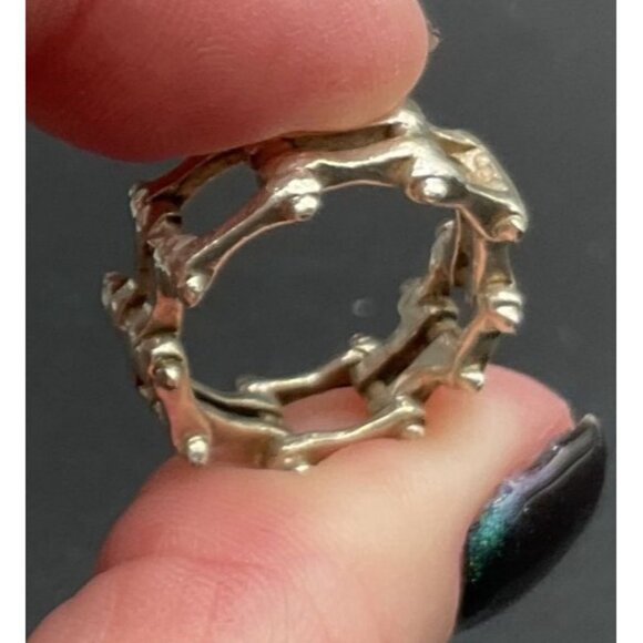 Sterling Silver Motorcycle Drive Chain Ring Size 6.5 Biker Style Unisex - Picture 3 of 4